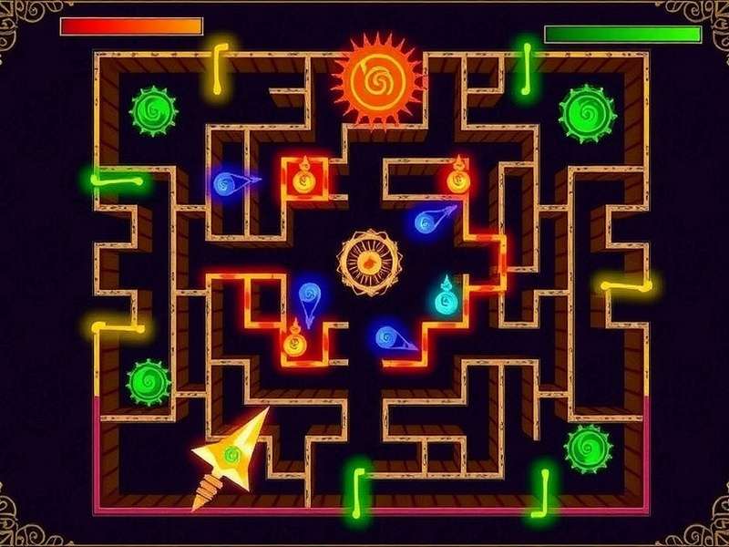 Mystic S Maze gameplay screenshot showing intricate maze design